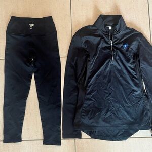 NUX set ocean reef small medium black quarter zip workout lululemon golf